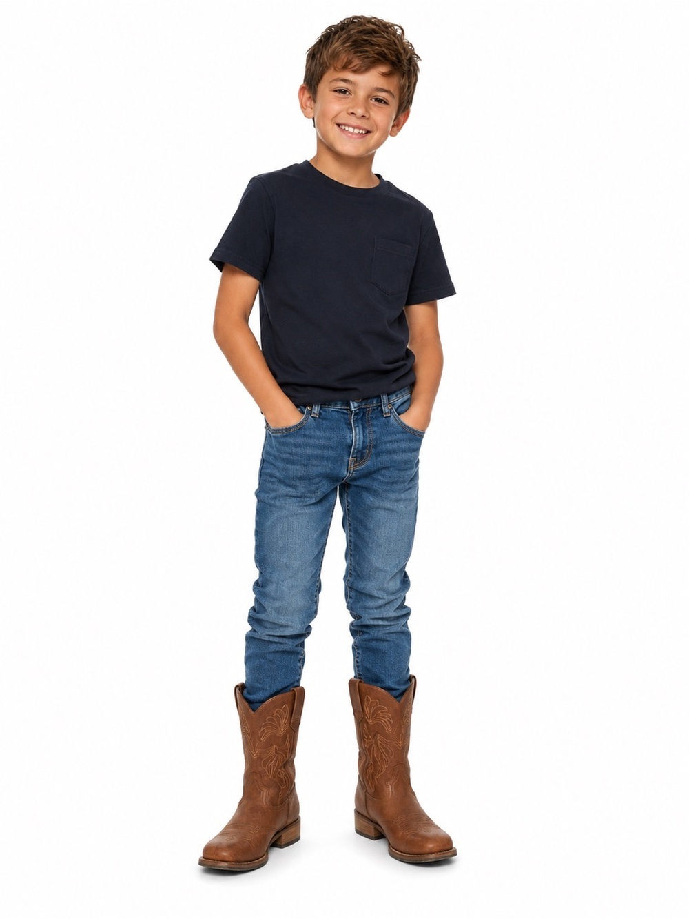Kids Brown Cowboy Boots - Classic Western Style